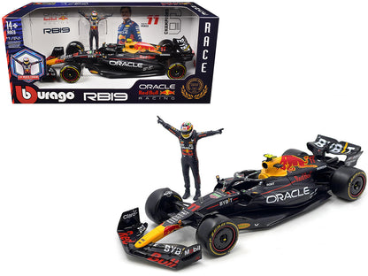 Red Bull Racing RB19 #11 Sergio Perez "Oracle" Formula One F1 Championship "Constructor Champions" (2023) with Driver Figure 1/24 Diecast Model Car by Bburago