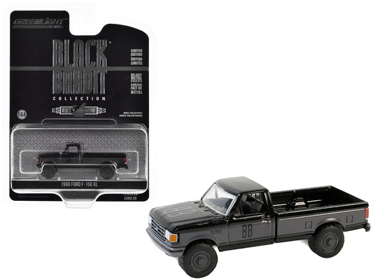 1990 Ford F-150 XL Pickup Truck Black with Gray Sides "Black Bandit" Series 29 1/64 Diecast Model Car by Greenlight