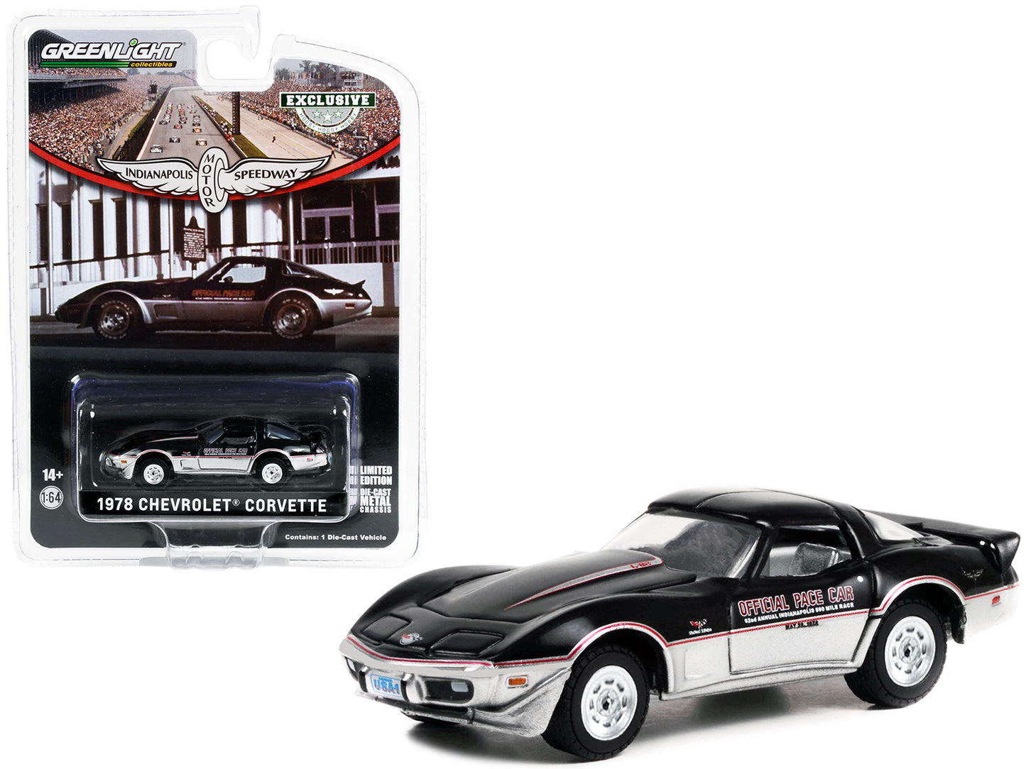 1978 Chevrolet Corvette "62nd Annual Indianapolis 500 Mile Race Official Pace Car" "Hobby Exclusive" Series 1/64 Diecast Model Car by Greenlight