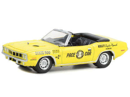 1971 Plymouth Barracuda Convertible "Dixie 500 Pace Car" Yellow "Hobby Exclusive" Series 1/64 Diecast Model Car by Greenlight