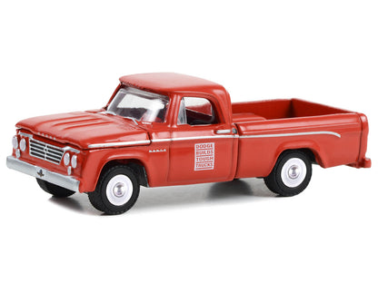 1963 Dodge D-100 Pickup Truck "47th International 500 Mile Sweepstakes - Indianapolis 500 Official Truck" Red "Hobby Exclusive" Series 1/64 Diecast Model Car by Greenlight