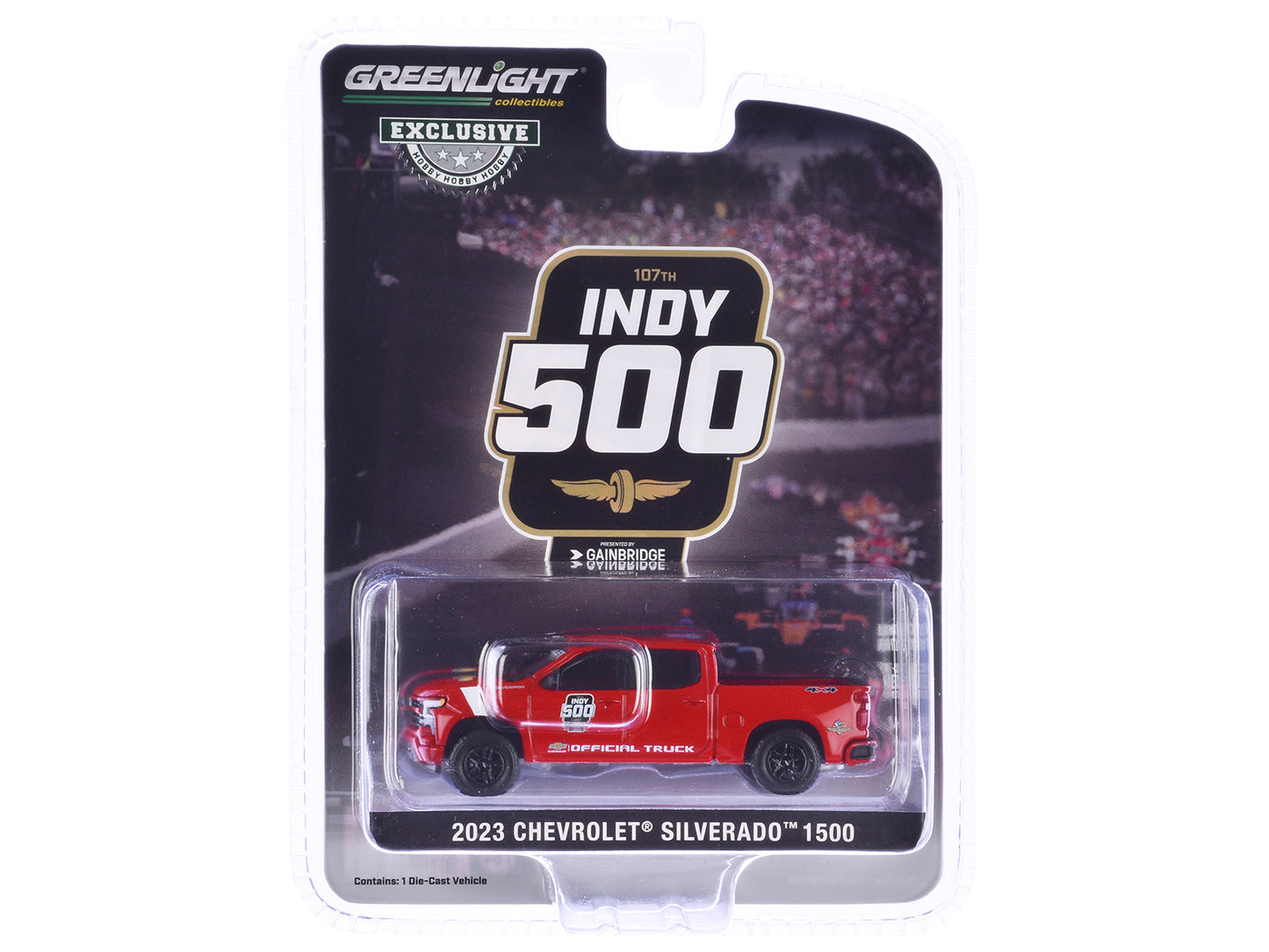 2023 Chevrolet Silverado 1500 Pickup Truck "107th Running of the Indianapolis 500 Official Truck" Red "Hobby Exclusive" Series 1/64 Diecast Model Car by Greenlight