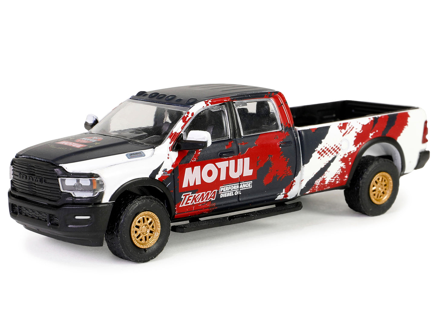 2022 Ram 2500 Pickup Truck "MOTUL Tekma Performance Diesel Oil" White and Black with Graphics "Hobby Exclusive" Series 1/64 Diecast Model Car by Greenlight