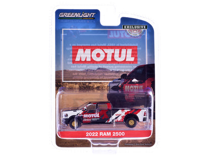 2022 Ram 2500 Pickup Truck "MOTUL Tekma Performance Diesel Oil" White and Black with Graphics "Hobby Exclusive" Series 1/64 Diecast Model Car by Greenlight