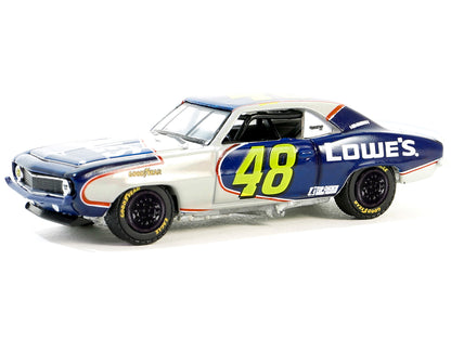 1969 Chevrolet Camaro #48 "Jimmie Johnson - Hendrick Motorsports First Win Tribute" Dark Blue and White with Graphics "Hobby Exclusive" Series 1/64 Diecast Model Car by Greenlight