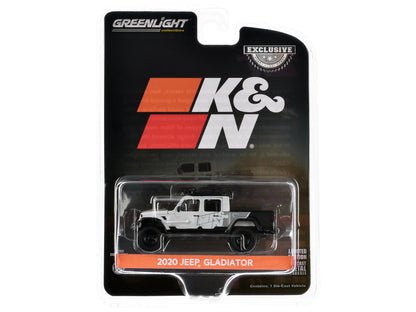 2020 Jeep Gladiator Pickup Truck "K&N Filters - 2019 SEMA Build" White and Gray "Hobby Exclusive" Series 1/64 Diecast Model Car by Greenlight