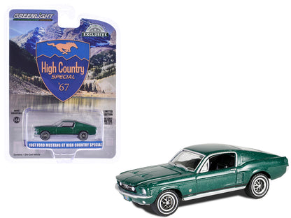 1967 Ford Mustang GT Fastback "High Country Special" Timberline Green Metallic "Hobby Exclusive" Series 1/64 Diecast Model Car by Greenlight