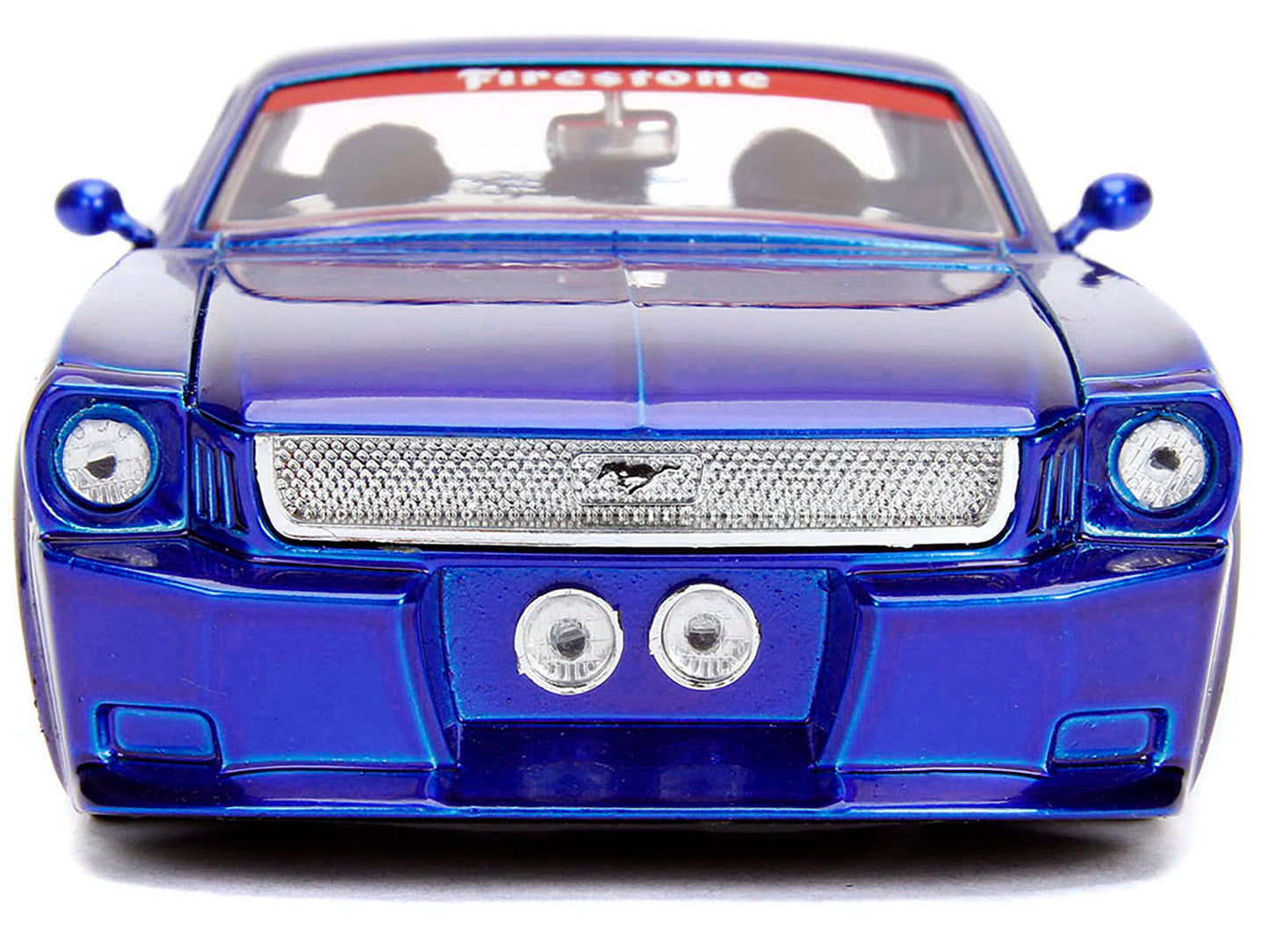 1965 Ford Mustang #5 "L. John's Racing" Candy Blue with Flame Graphics "Bigtime Muscle" Series 1/24 Diecast Model Car by Jada