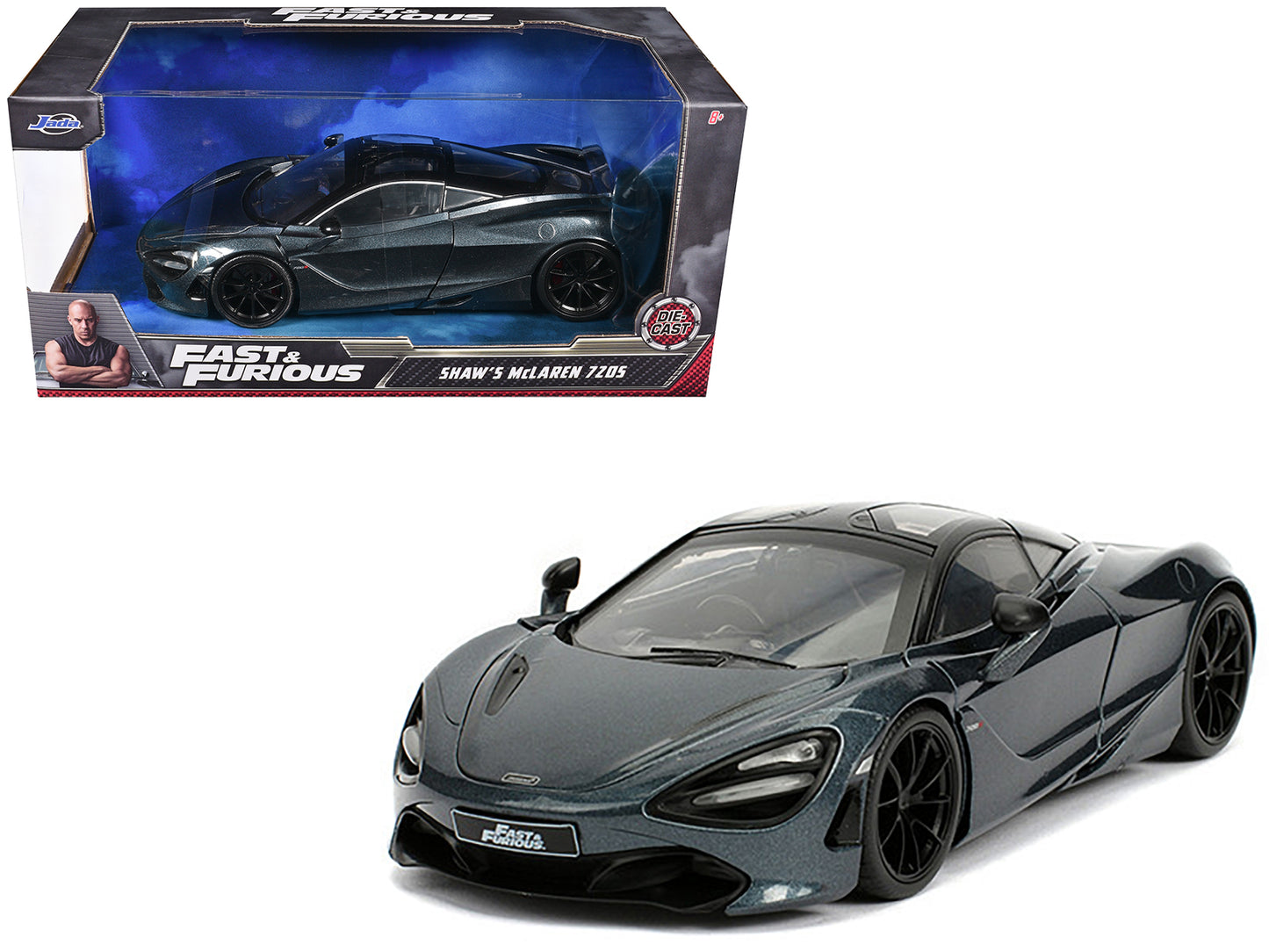 Shaw's McLaren 720S RHD (Right Hand Drive) Metallic Gray "Fast & Furious Presents: Hobbs & Shaw" (2019) Movie 1/24 Diecast Model Car by Jada