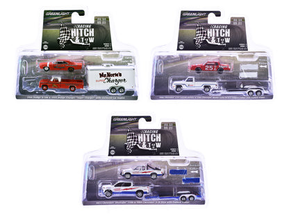 "Racing Hitch & Tow" Set of 3 pieces Series 5 1/64 Diecast Model Cars by Greenlight