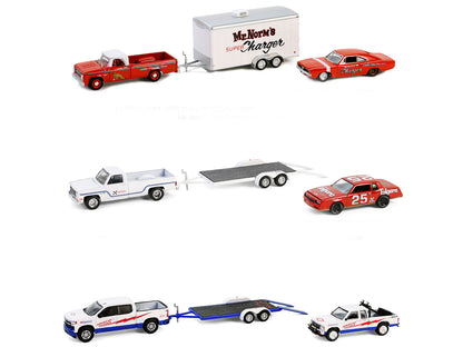 "Racing Hitch & Tow" Set of 3 pieces Series 5 1/64 Diecast Model Cars by Greenlight