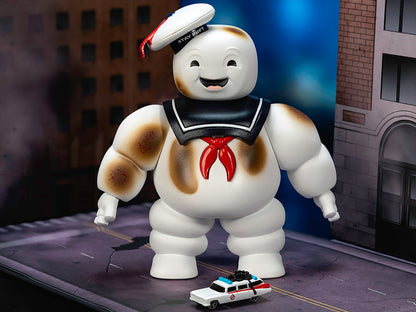 "Ghostbusters" 6" Stay Puft Marshmallow Man Figure with Nano Ecto-1 Car Diorama Set "Ghostbusters" (1984) Movie "Next Level" Series Model by Jada