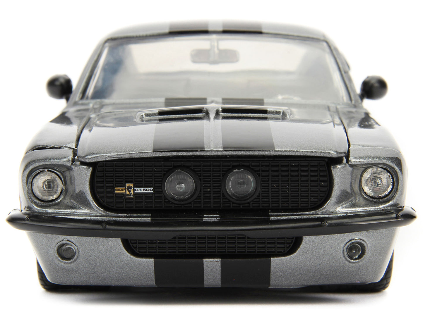 1967 Ford Mustang Shelby GT500 Gray Metallic with Black Stripes "Bigtime Muscle" Series 1/24 Diecast Model Car by Jada