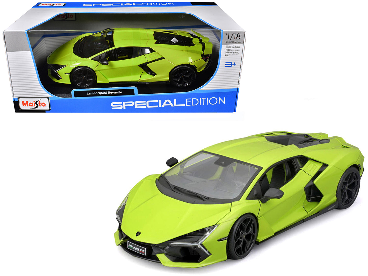 Lamborghini Revuelto Green Metallic "Special Edition" 1/18 Diecast Model Car by Maisto