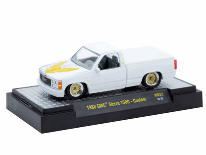 1988 GMC Sierra 1500 Custom Pickup Truck White with Golden Bird on Hood Limited Edition to 11748 pieces Worldwide 1/64 Diecast Model Car by M2 Machines