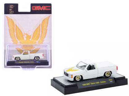 1988 GMC Sierra 1500 Custom Pickup Truck White with Golden Bird on Hood Limited Edition to 11748 pieces Worldwide 1/64 Diecast Model Car by M2 Machines