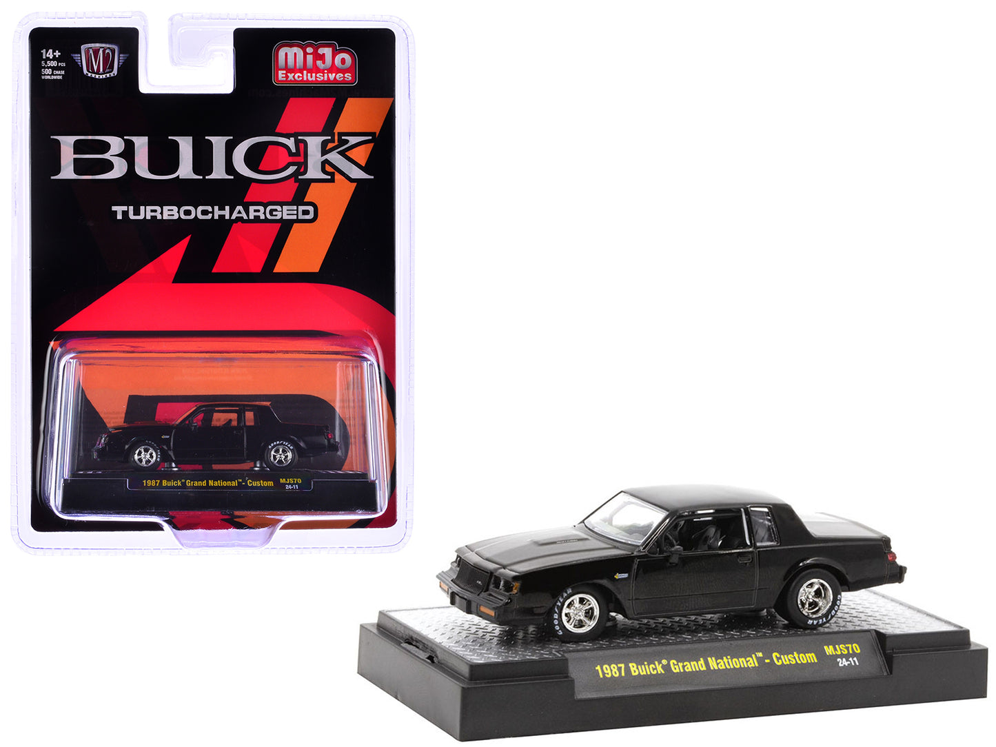 1987 Buick Grand National Custom Black Limited Edition to 5500 pieces Worldwide 1/64 Diecast Model Car by M2 Machines