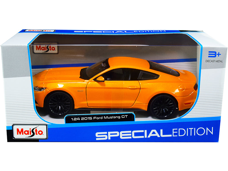 2015 Ford Mustang GT 5.0 Orange Metallic 1/24 Diecast Model Car by Maisto