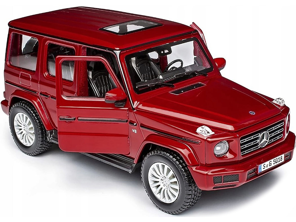 2019 Mercedes Benz G-Class with Sunroof Red Metallic 1/25 Diecast Model Car by Maisto