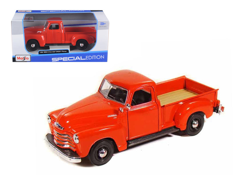 1950 Chevrolet 3100 Pickup Truck Omaha Orange 1/25 Diecast  Model Car by Maisto