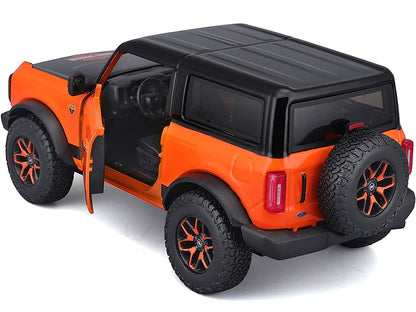 2021 Ford Bronco Badlands Orange and Black "Harley Davidson" "H-D Custom" Series 1/24 Diecast Model Car by Maisto