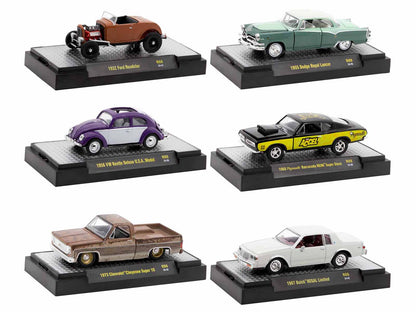 "Auto-Thentics" 6 piece Set Release 88 IN DISPLAY CASES Limited Edition 1/64 Diecast Model Cars by M2 Machines