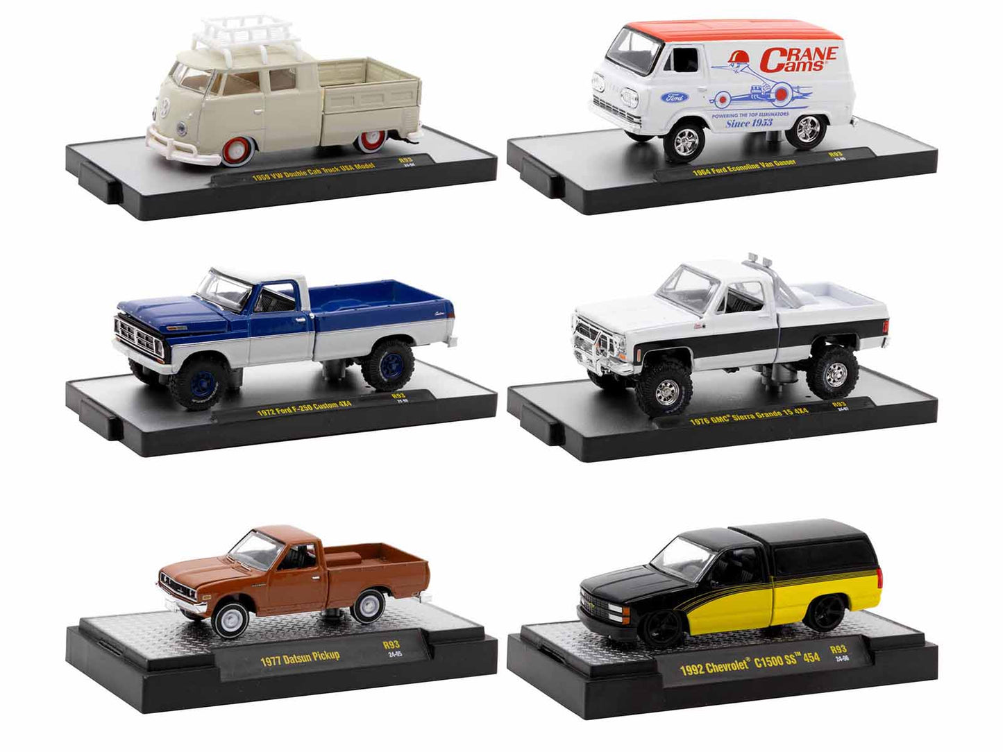 "Auto-Thentics" 6 piece Set Release 93 IN DISPLAY CASES Limited Edition 1/64 Diecast Model Cars by M2 Machines