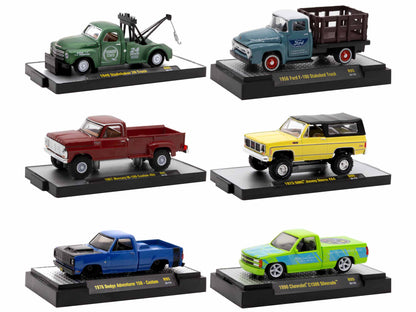 "Auto-Thentics" 6 piece Set Release 95 IN DISPLAY CASES Limited Edition 1/64 Diecast Model Cars by M2 Machines