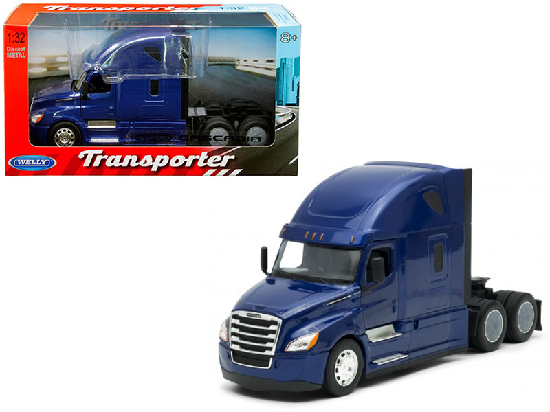 Freightliner Cascadia Truck Blue "Transporter" 1/32 Diecast Model by Welly