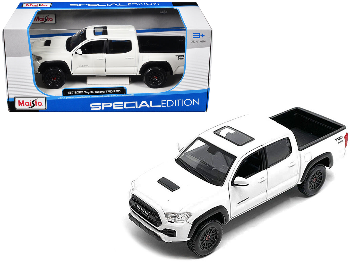 2023 Toyota Tacoma TRD PRO Pickup Truck White with Sunroof "Special Edition" Series 1/27 Diecast Model Car by Maisto