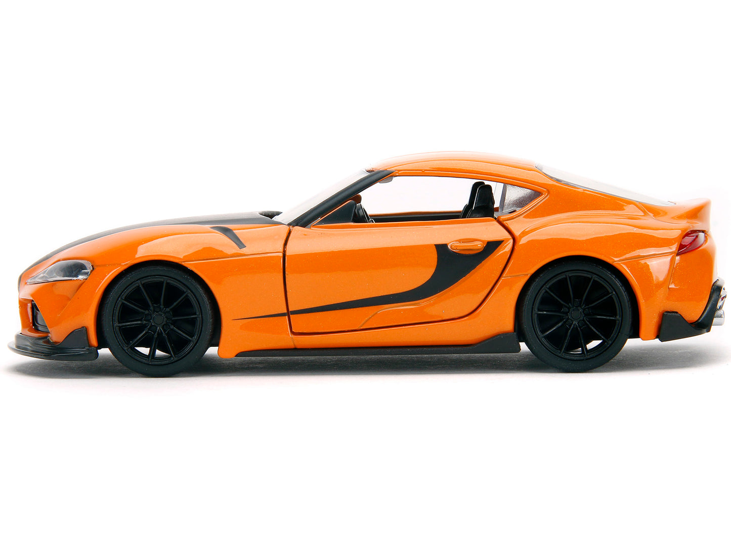 Han's Mazda RX-7 Orange Metallic and Matt Black and Toyota GR Supra Orange Metallic with Black Hood Set of 2 pieces "Fast & Furious" Series 1/32 Diecast Model Cars by Jada