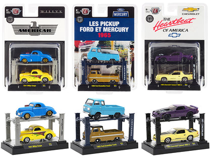 "Auto Lifts" Set of 6 pieces Series 23 Limited Edition to 6050 pieces Worldwide 1/64 Diecast Model Cars by M2 Machines