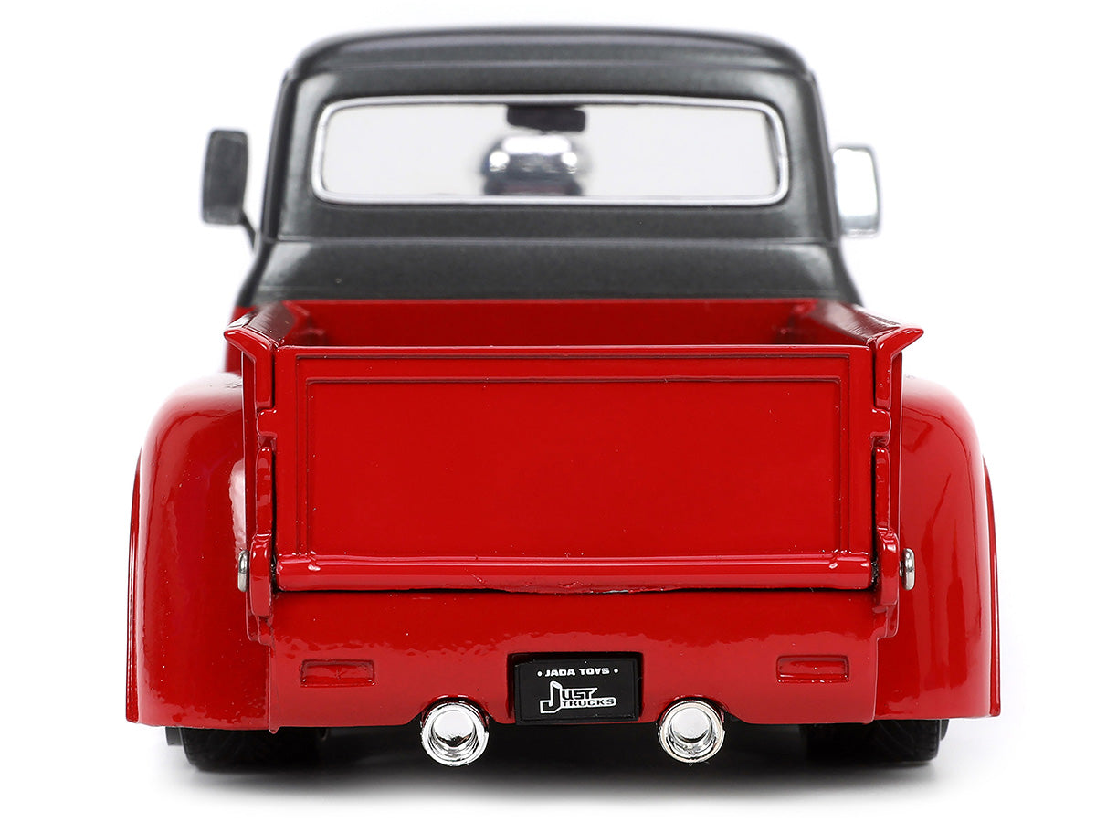 1956 Ford F-100 Pickup Truck Red and Dark Gray Metallic with Extra Wheels "Just Trucks" Series 1/24 Diecast Model Car by Jada