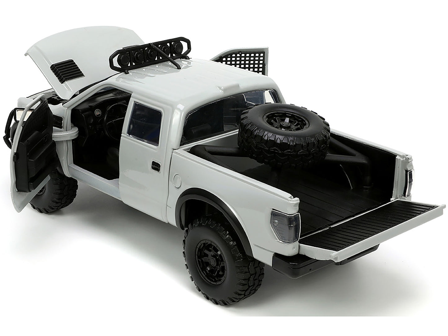 2011 Ford F-150 SVT Raptor Pickup Truck Light Gray with Extra Wheels "Just Trucks" Series 1/24 Diecast Model Car by Jada