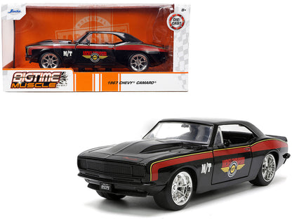 1967 Chevrolet Camaro "Mickey Thompson" Black with Red and Yellow Stripes "Bigtime Muscle" Series 1/24 Diecast Model Car by Jada