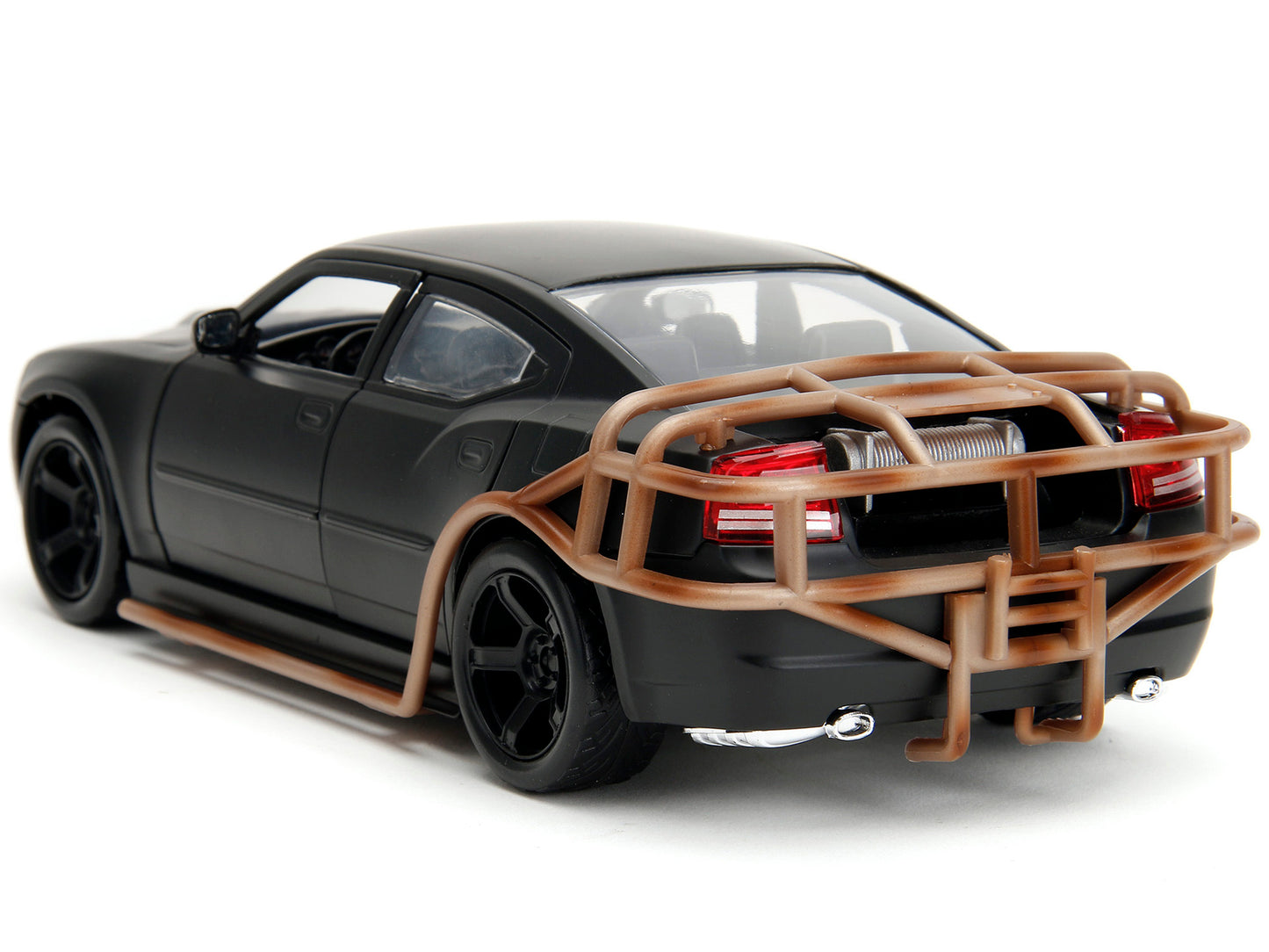 2006 Dodge Charger Matt Black with Outer Cage "Fast & Furious" Movie 1/24 Diecast Model Car by Jada