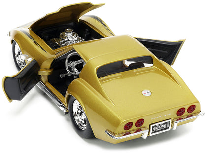 1969 Chevrolet Corvette Stingray ZL-1 Gold Metallic with Black Stripe "Bigtime Muscle" Series 1/24 Diecast Model Car by Jada