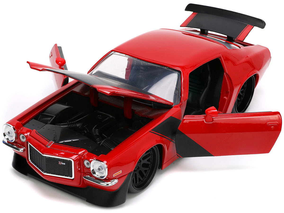 1971 Chevrolet Camaro Z/28 Red with Matt Black Stripes "Bigtime Muscle" Series 1/24 Diecast Model Car by Jada