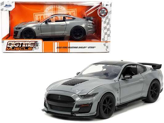 2020 Ford Mustang Shelby GT500 Gray with Black Top "Bigtime Muscle" Series 1/24 Diecast Model Car by Jada