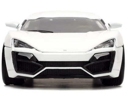 Lykan Hypersport White with Bronze Metallic Rear Spoiler "HKS" "Hyper-Spec" Series 1/24 Diecast Model Car by Jada