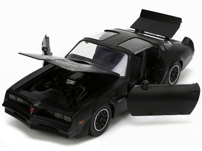 1977 Pontiac Firebird T/A Trans Am Matt Black with Bird Graphic on Hood "Bigtime Muscle" Series 1/24 Diecast Model Car by Jada