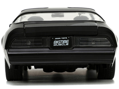 1977 Pontiac Firebird T/A Trans Am Matt Black with Bird Graphic on Hood "Bigtime Muscle" Series 1/24 Diecast Model Car by Jada