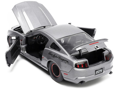 2010 Ford Mustang GT Gray Metallic with Flames "Ford Motor Company" "Bigtime Muscle" Series 1/24 Diecast Model Car by Jada