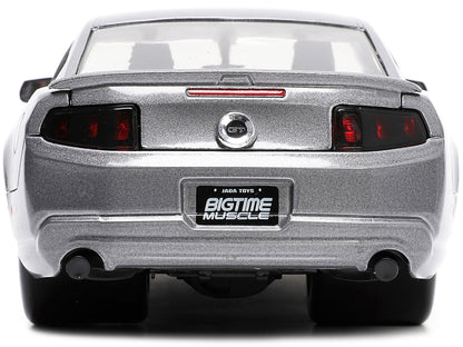 2010 Ford Mustang GT Gray Metallic with Flames "Ford Motor Company" "Bigtime Muscle" Series 1/24 Diecast Model Car by Jada