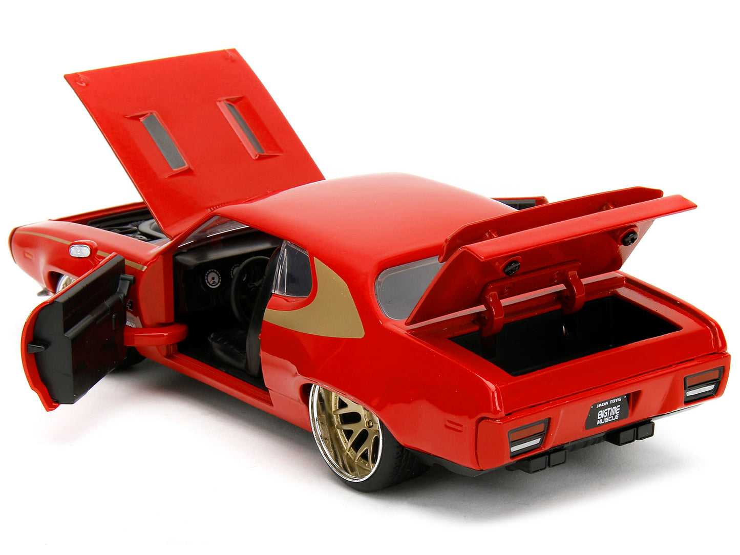 1972 Plymouth GTX Red with Gold Graphics "Bigtime Muscle" Series 1/24 Diecast Model Car by Jada