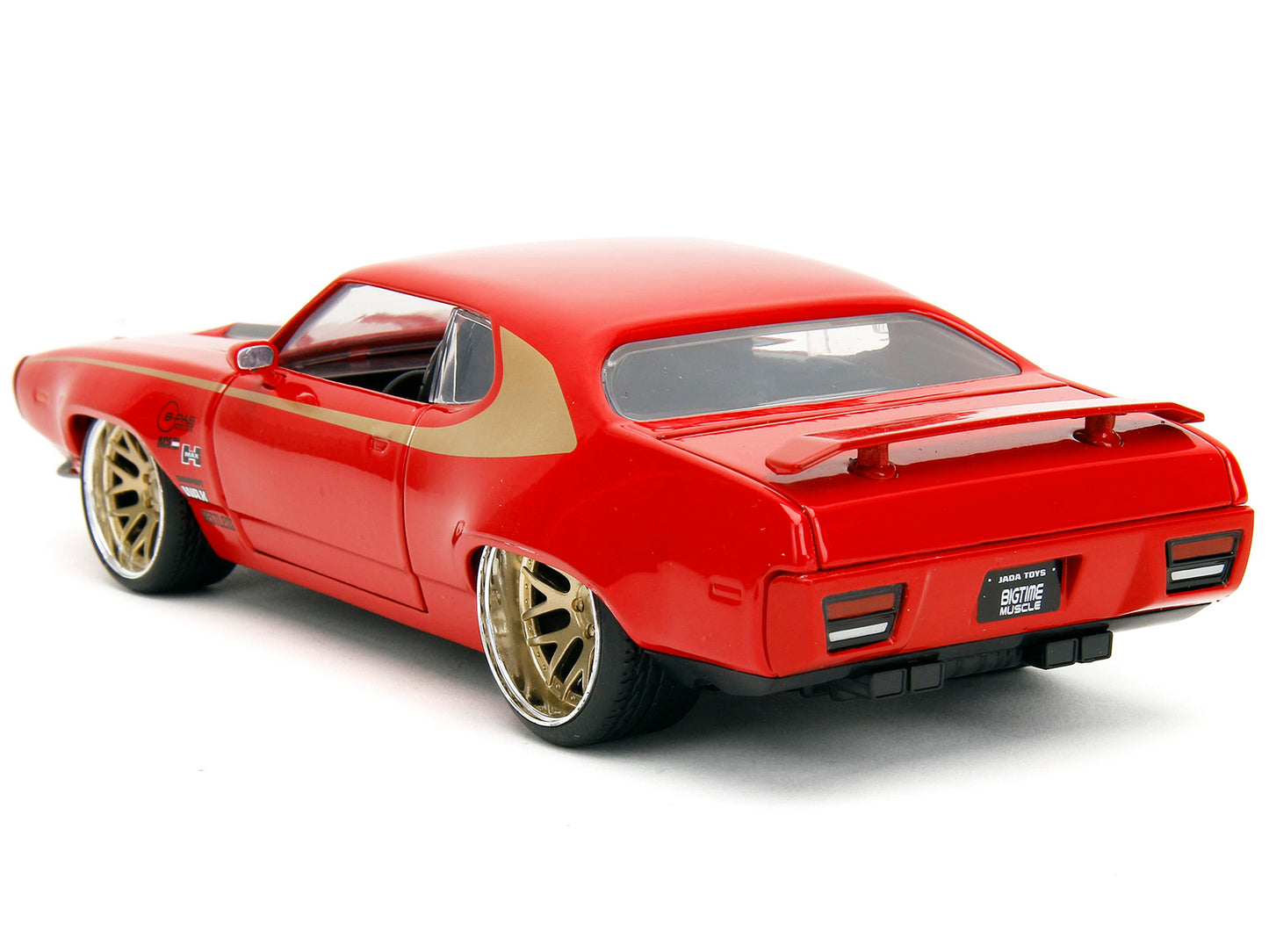 1972 Plymouth GTX Red with Gold Graphics "Bigtime Muscle" Series 1/24 Diecast Model Car by Jada