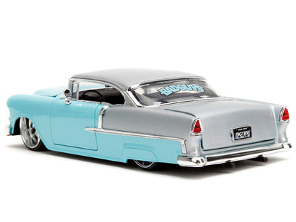 1955 Chevrolet Bel Air Light Blue and Silver Metallic "Bad Guys" "Bigtime Muscle" Series 1/24 Diecast Model Car by Jada