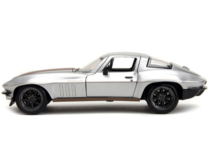 1966 Chevrolet Corvette Silver Metallic with Bronze Stripes "Bigtime Muscle" Series 1/24 Diecast Model Car by Jada