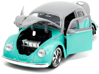 1959 Volkswagen Beetle Gray and Light Blue "Punch Buggy" Series 1/24 Diecast Model Car by Jada