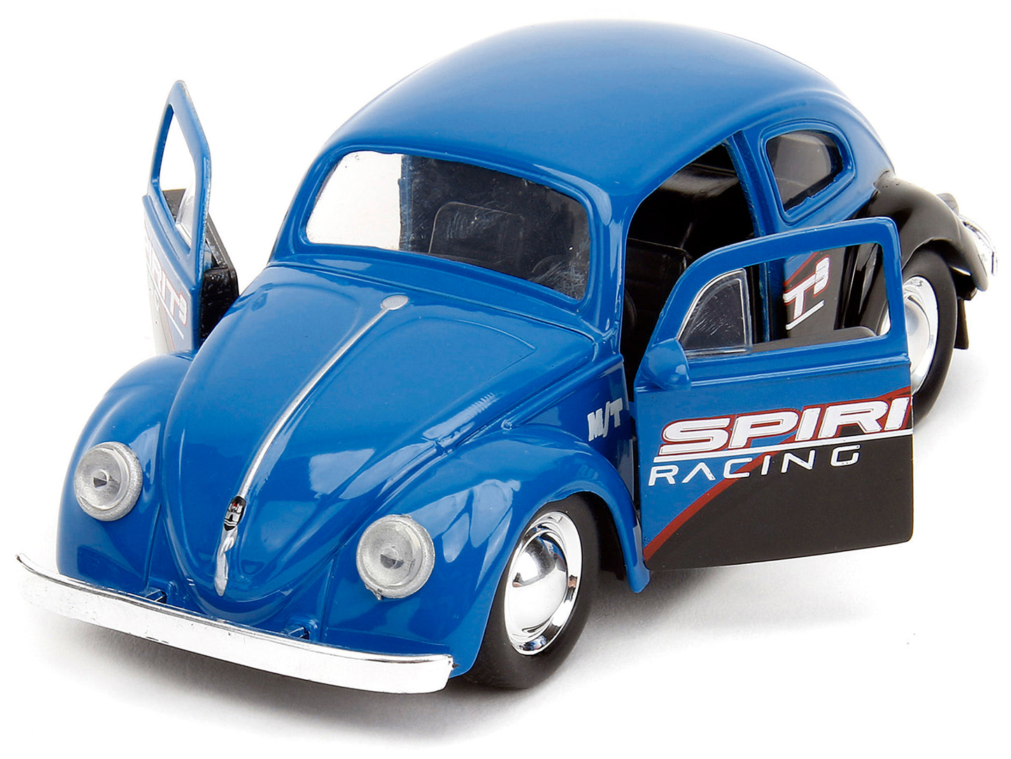 1959 Volkswagen Beetle "Spirit3 Racing" Blue and Black and Boxing Gloves Accessory "Punch Buggy" Series 1/32 Diecast Model Car by Jada